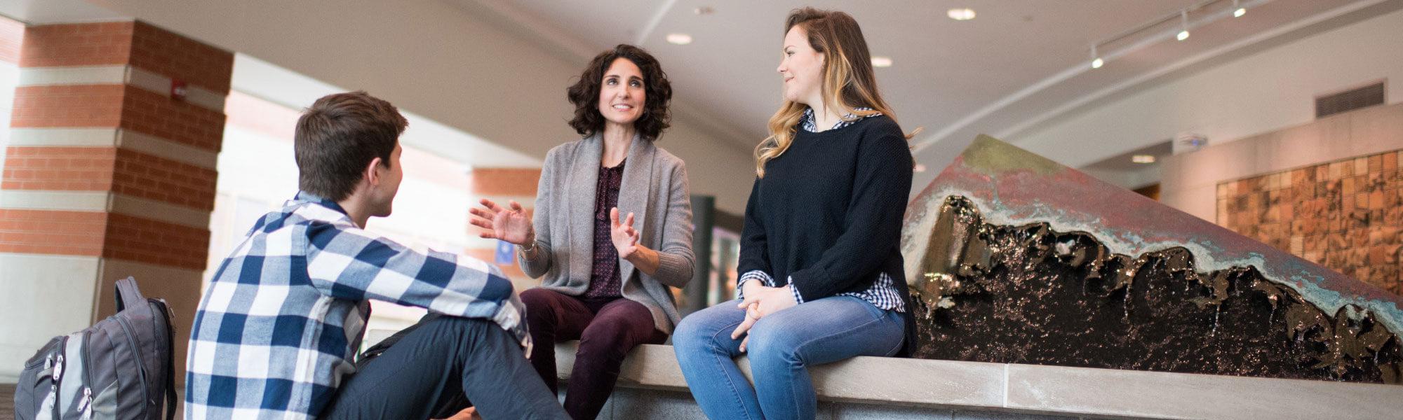 Languages professor with students.